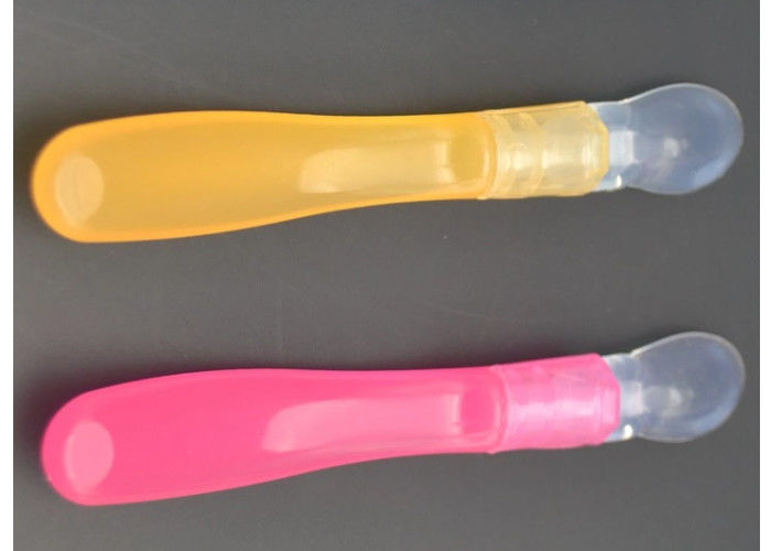 Ложка питания младенца инжекционного метода литья силикона 2 цветов многоразовая